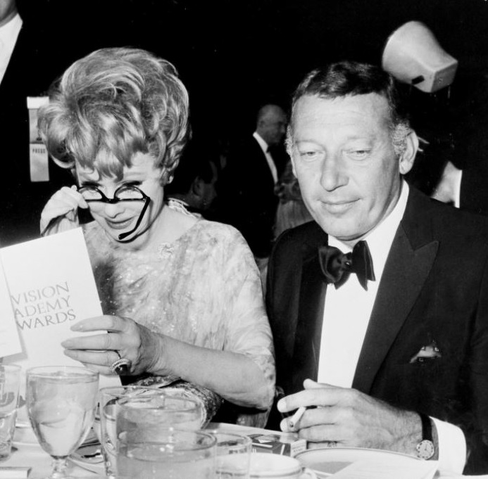 Historical Image of Lucille Ball and her husband, Gary Morton, 19th Primetime Emmy Awards at Fairmont Century Plaza, 1961, Member of Historic Hotels of America, in Los Angeles, California.
