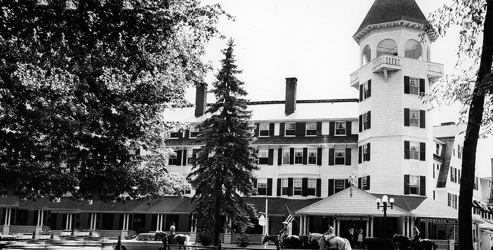 Discover the Federal-style architecture of the Woodstock Inn & Resort.