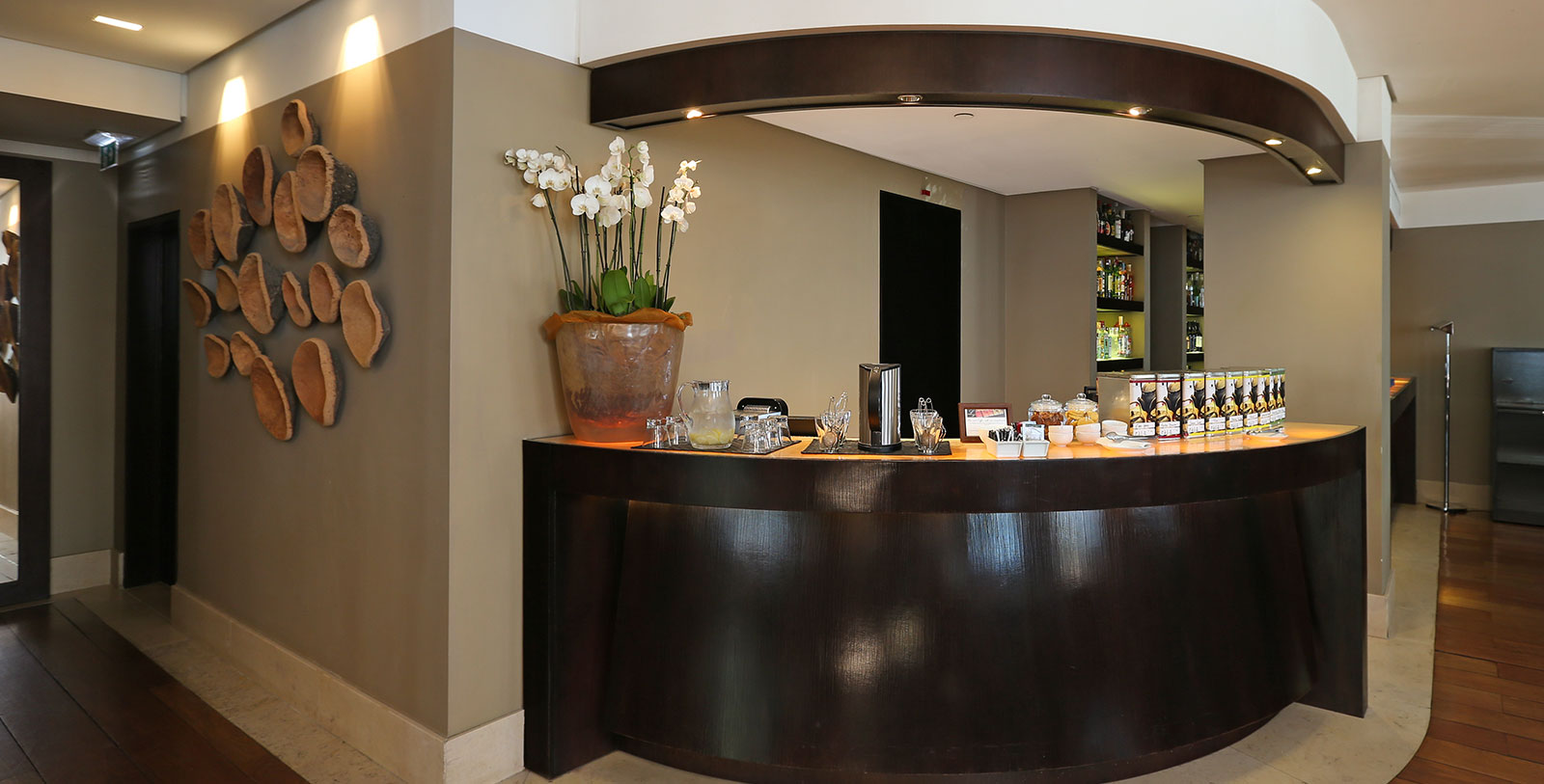 Image of the bar and tea station at Heritage Avenida Liberdade, 18th Century, a member of Historic Hotels Worldwide in Lisbon, Portugal