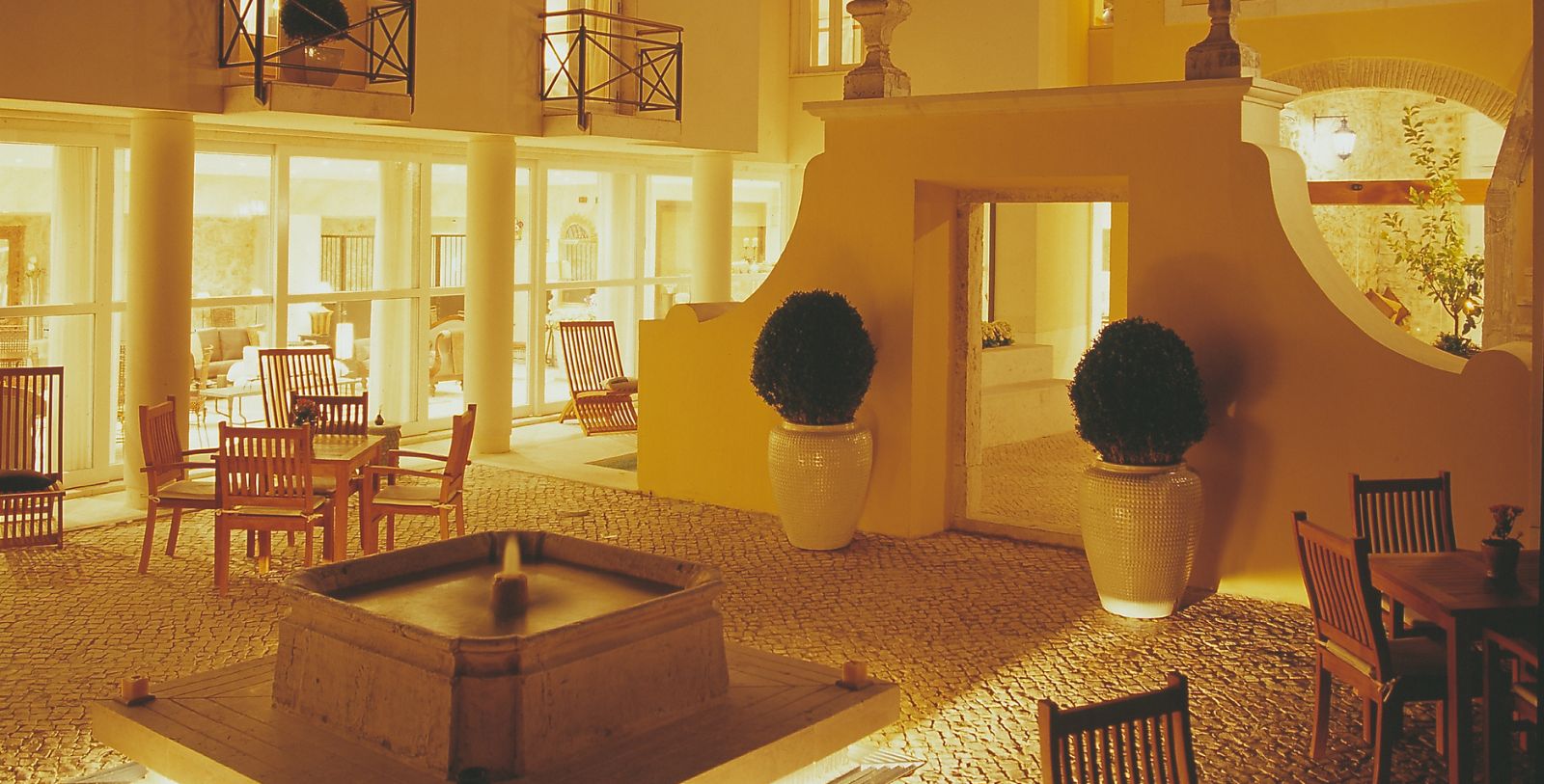 Image of the exterior and courtyard during the evening, Solar do Castelo, 1765, a member of Historic Hotels Worldwide in Lisbon, Portugal