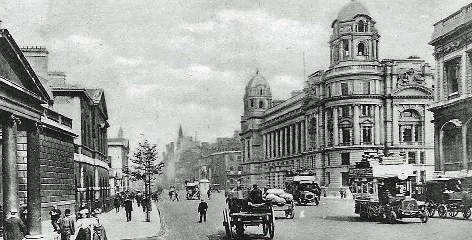 Image of historic Whitehall with The Old War Office building on right. Raffles London at The OWO, a member of Historic Hotels Worldwide since 2023, located in London, United Kingdom