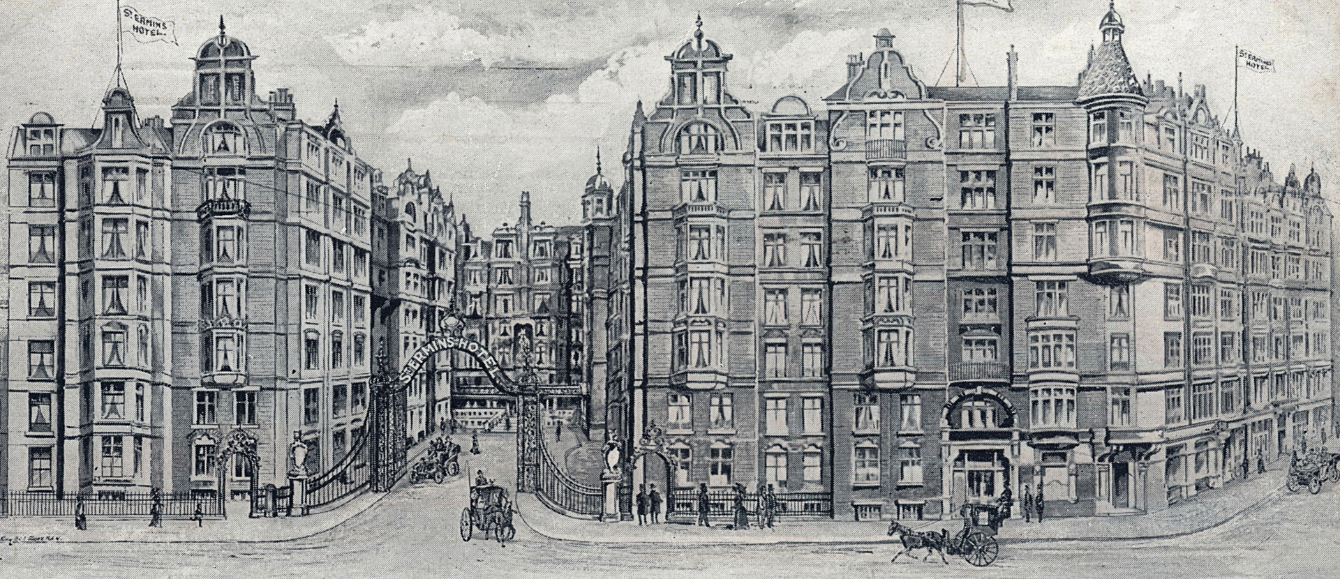 Image of historic exterior of St. Ermin's Hotel in London, England, United Kingdom
