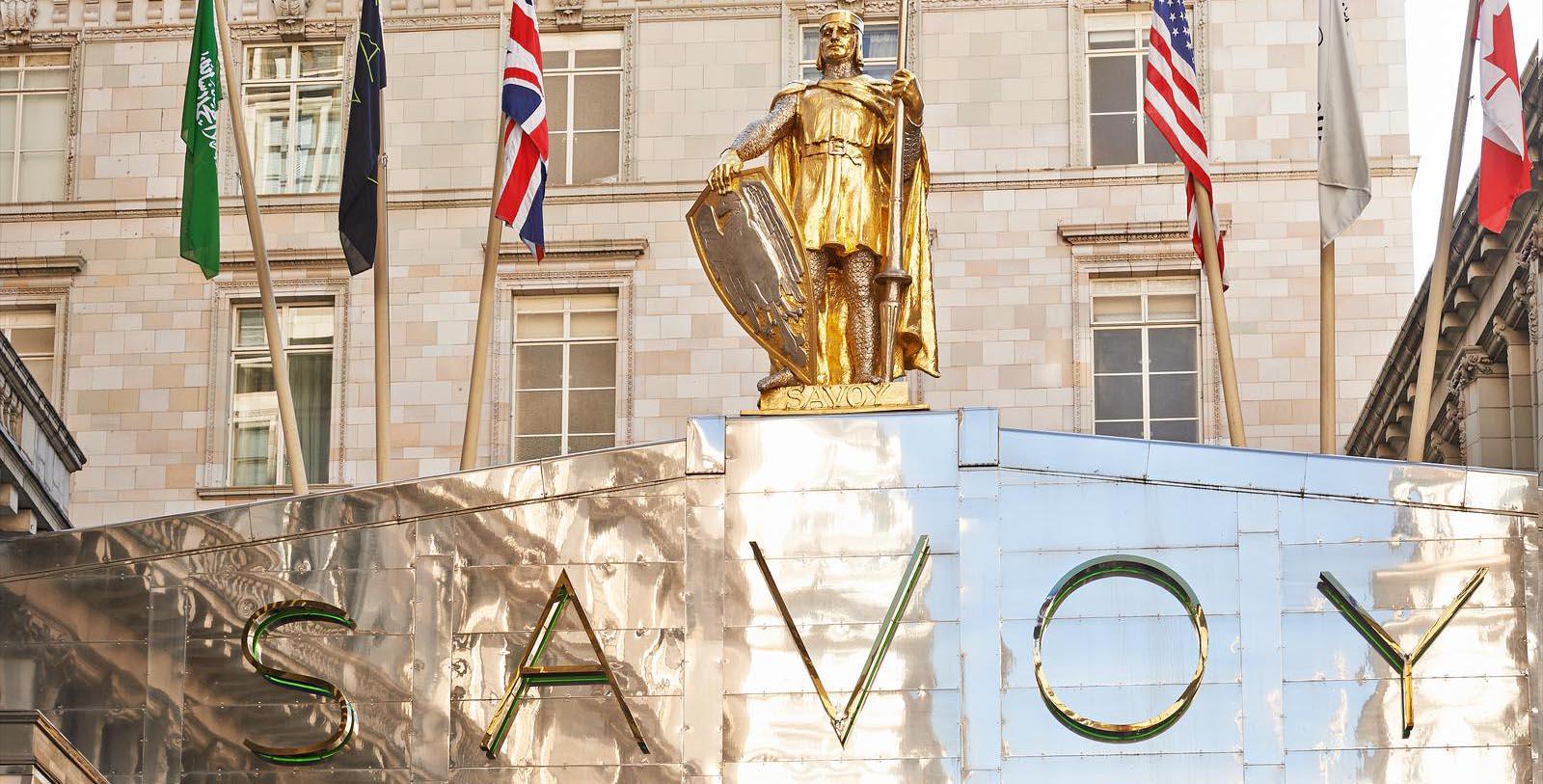 Image of Hotel Sign at The Savoy London, 1889, Member of Historic Hotels Worldwide, in London, England, United Kingdom, Overview