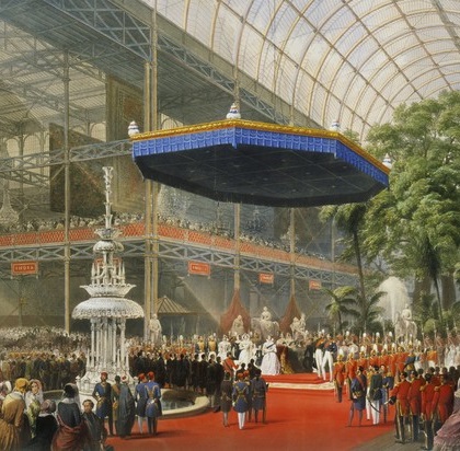 Image of Queen Victoria hosting the opening ceremonies for the Great Exhibition.