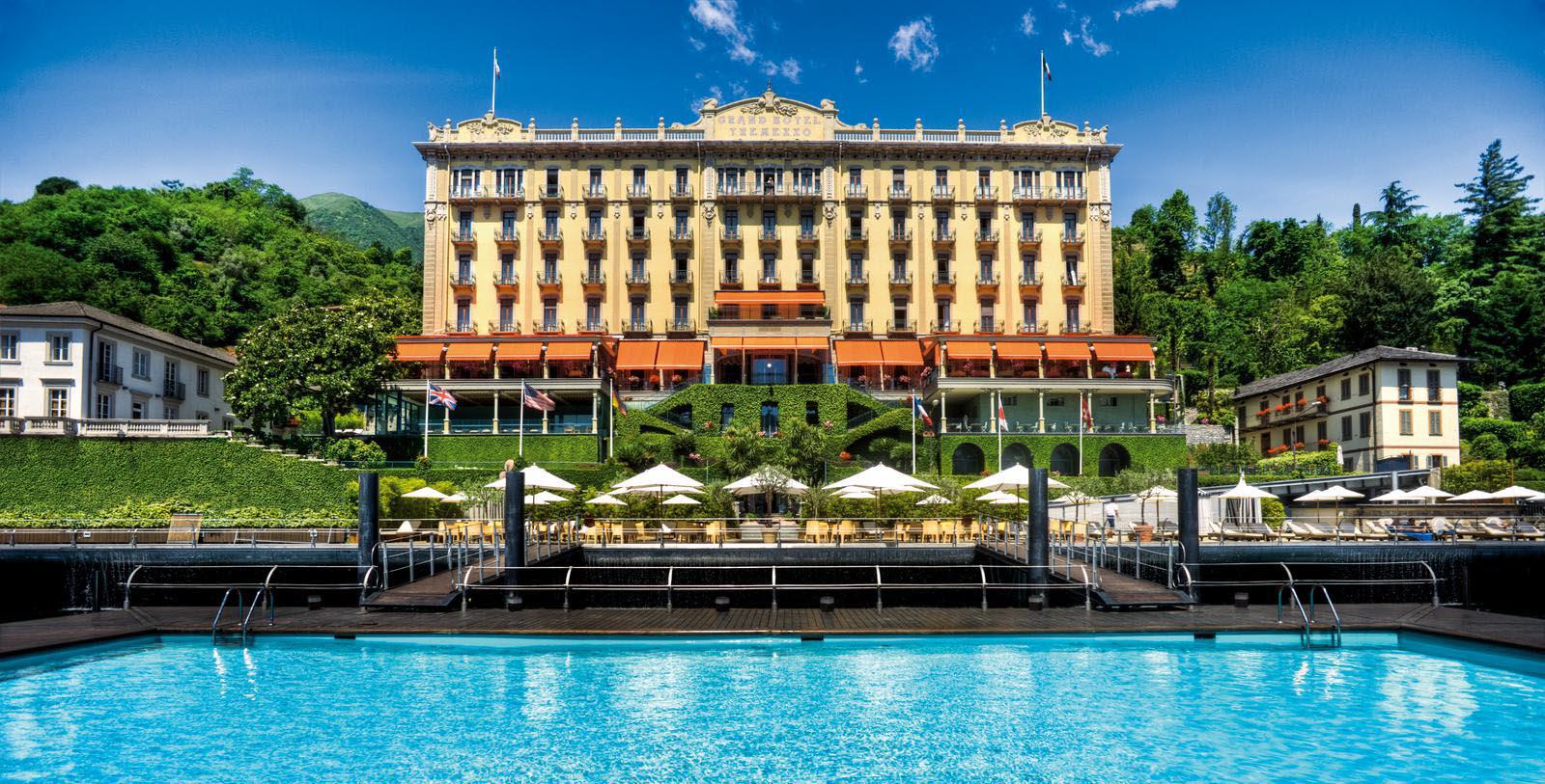 Image of Outdoor Pool and Landscape, Grand Hotel Tremezzo, Lake Como, Italy, 1910, Member of Historic Hotels Worldwide, Explore