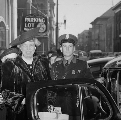 Historical Image of First Lady Eleanor Roosevelt at The Virginian Lynchburg, Curio Collection by Hilton, 1913, Member of Historic Hotels of America, in Lynchburg, Virginia.