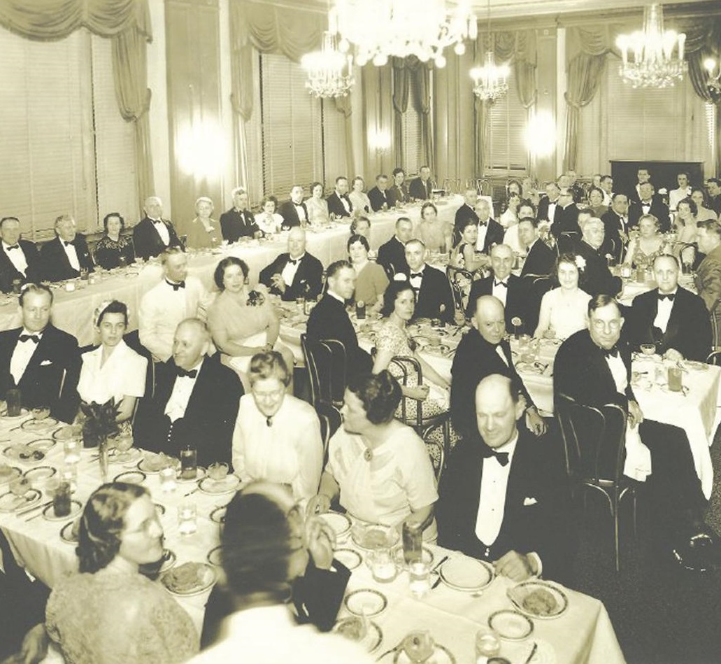 Historical Image of Guests Attending Gala Circa 1960s, The Virginian Lynchburg, Curio Collection by Hilton, 1913, Member of Historic Hotels of America, in Lynchburg, Virginia.