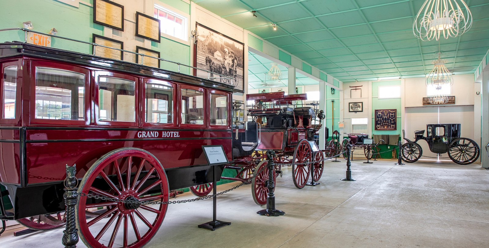 Image of Carriages and Museum at Grand Hotel, 1887, Member of Historic Hotels of America, in Mackinac Island, Michigan, Explore