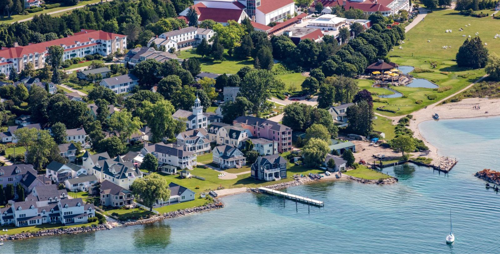 Image of hotel exterior at Grand Hotel, 1887, Member of Historic Hotels of America, in Mackinac Island, Michigan, Explore