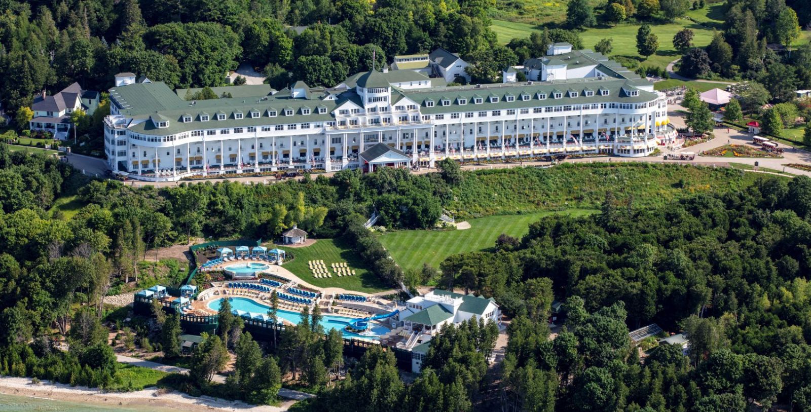 Image of hotel exterior at Grand Hotel, 1887, Member of Historic Hotels of America, in Mackinac Island, Michigan, Overview