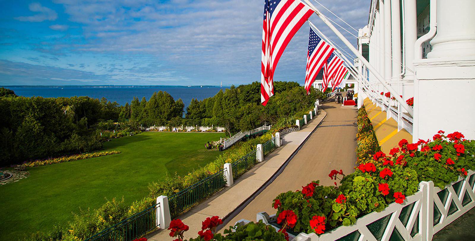 Image of hotel exterior at Grand Hotel, 1887, Member of Historic Hotels of America, in Mackinac Island, Michigan, Explore