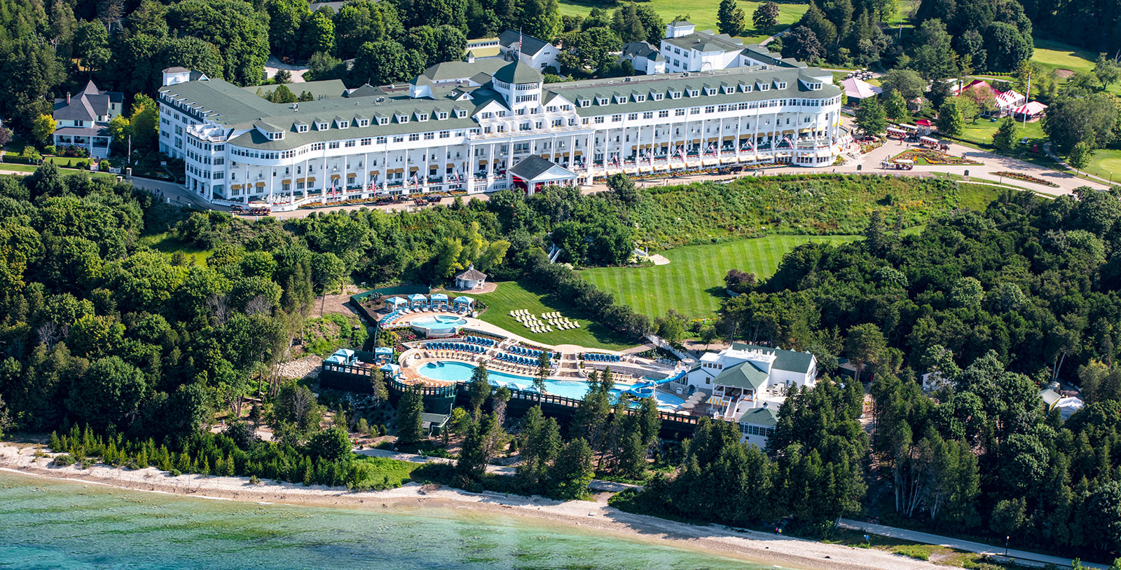Image of hotel exterior at Grand Hotel, 1887, Member of Historic Hotels of America, in Mackinac Island, Michigan, Overview