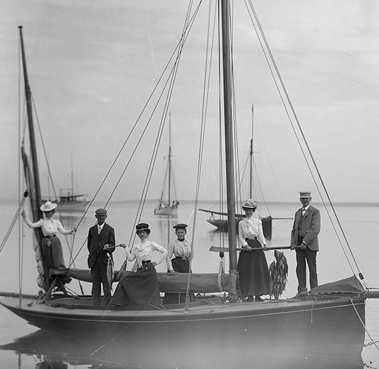 Historical Image of of the Allen Family, Island House Hotel, 1852, Member of Historic Hotels of America, in Mackinac Island, Michigan.