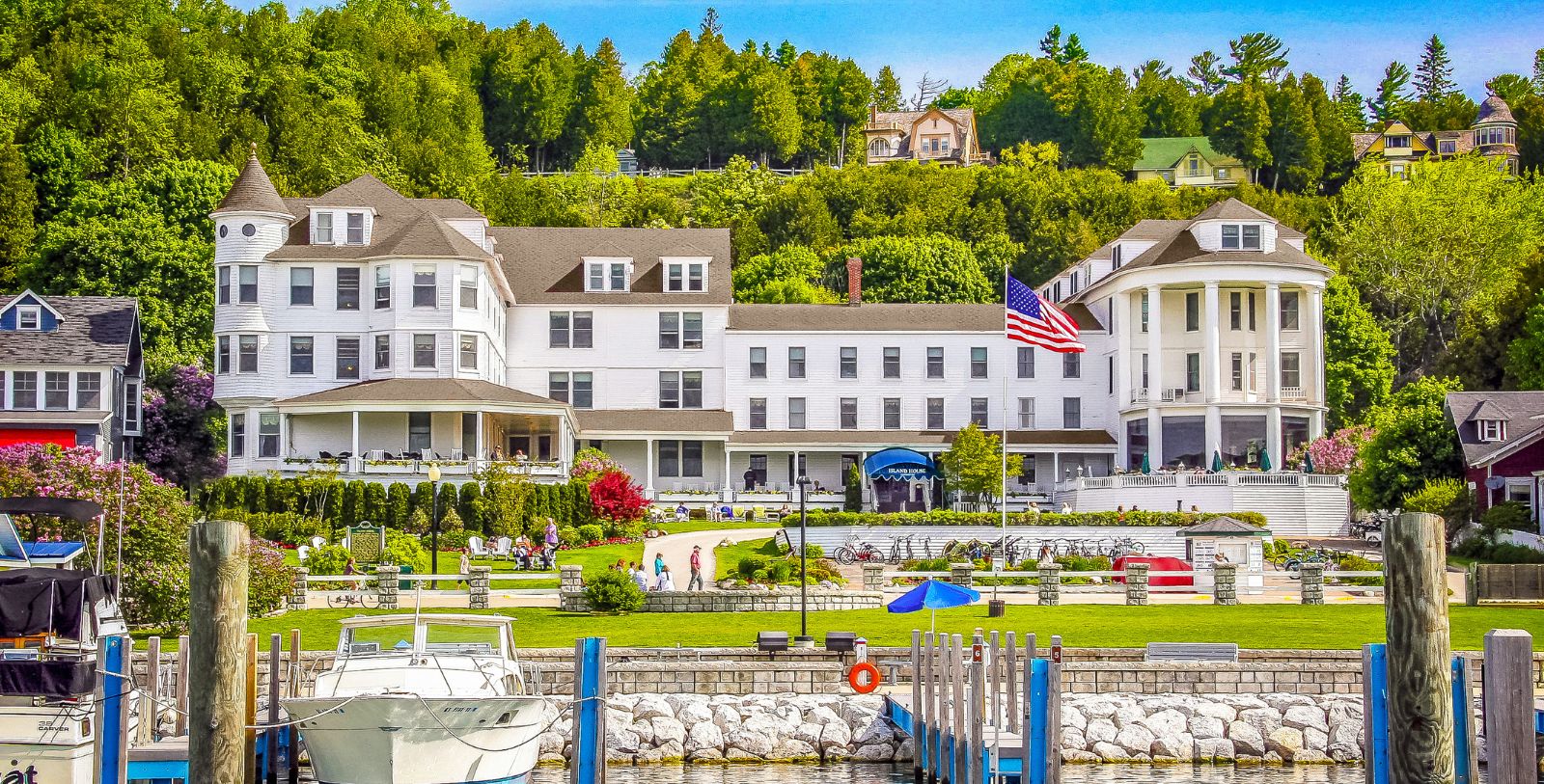 Image of Exterior and, Island House Hotel in Mackinac Island, Michigan, 1852Member of Historic Hotels of America, Overview