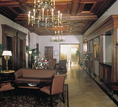 Historical Image of Interior Lobby, The Raphael Hotel, 1928, Member of Historic Hotels of America, in Kansas City, Missouri.