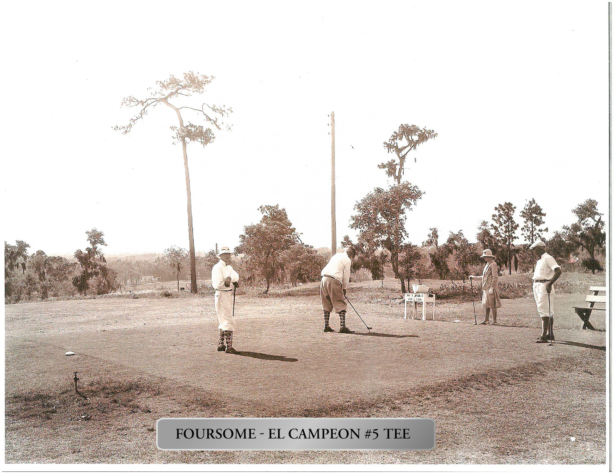 Historical Image of golfers at Mission Resort + Club.