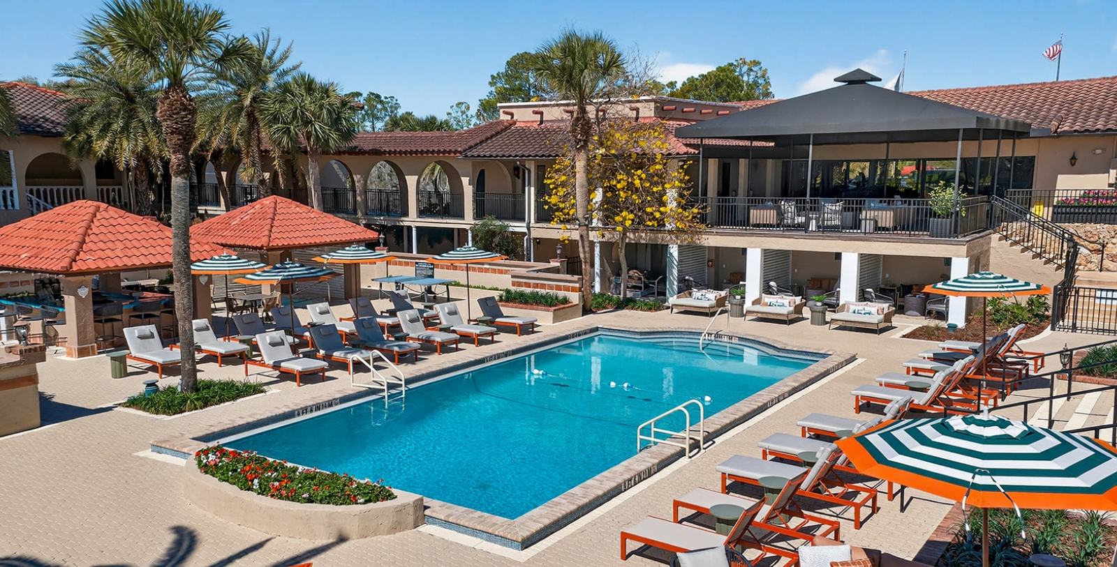 Image of Pool and Exterior of Mission Resort Club, a member of Historic Hotels of America since 2023 (Florida)