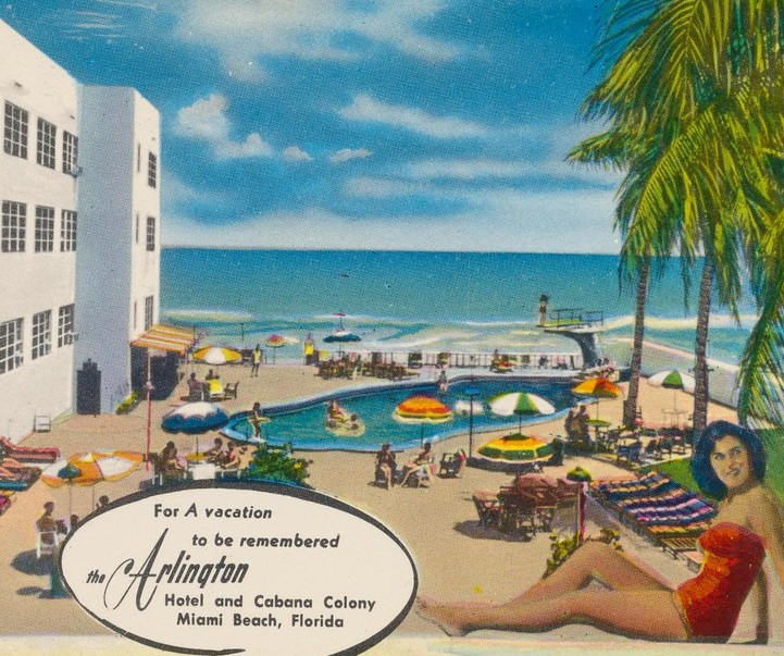 Historical Advertisement of The Arlington Hotel, The Savoy Hotel & Beach Club, 1935, Member of Historic Hotels of America, in Miami Beach, Florida.