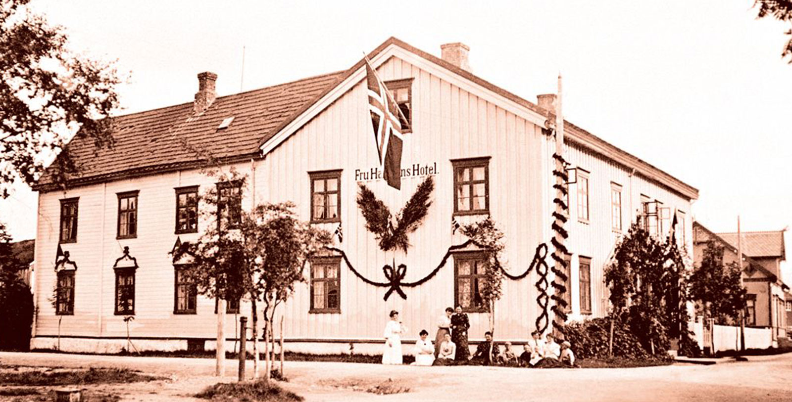 Image of Exterior and Street, Fru Haugans Hotel, Mosjoen, Norway, 1794, Member of Historic Hotels Worldwide, Discover