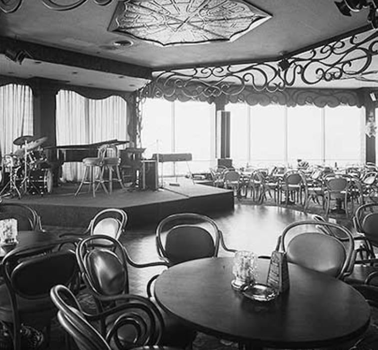 Historical Image of The Crown Room Circa 1970s, The Pfister Hotel, 1893, Member of Historic Hotels of America, in Milwaukee, Wisconsin.