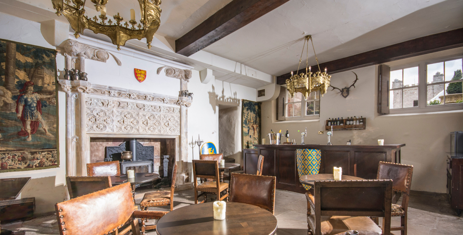 Image of tavern at Appleby Castle in Cumbria, England, constructed in the 12th century, opened in 2017, and a member of Historic Hotels of America since 2023