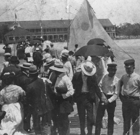Historical Image of Guests Arriving by Dock, Grand Hotel Golf Resort & Spa, 1847, Member of Historic Hotels of America, in Point Clear, Alabama.