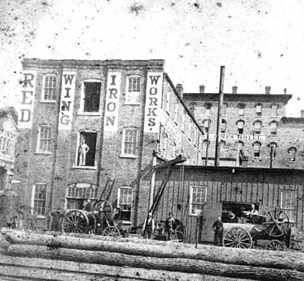 Historical Image of Red Wing Iron Works Building, St. James Hotel MN, 1875, Member of Historic Hotels of America, in Red Wing, Minnesota.