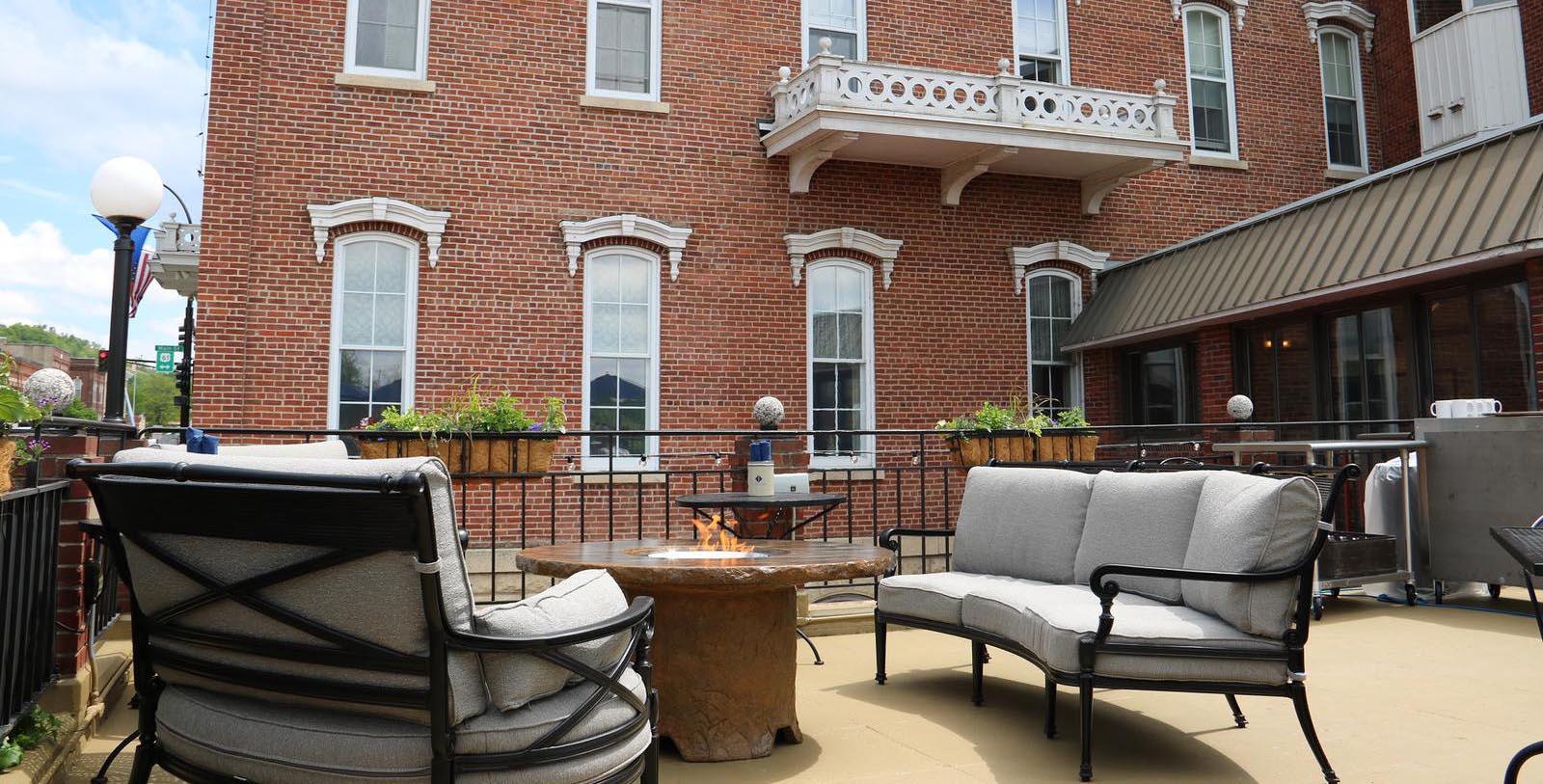 Image of Outdoor Seating Area St. James Hotel, 1875, Member of Historic Hotels of America, in Red Wing, Minnesota, Discover