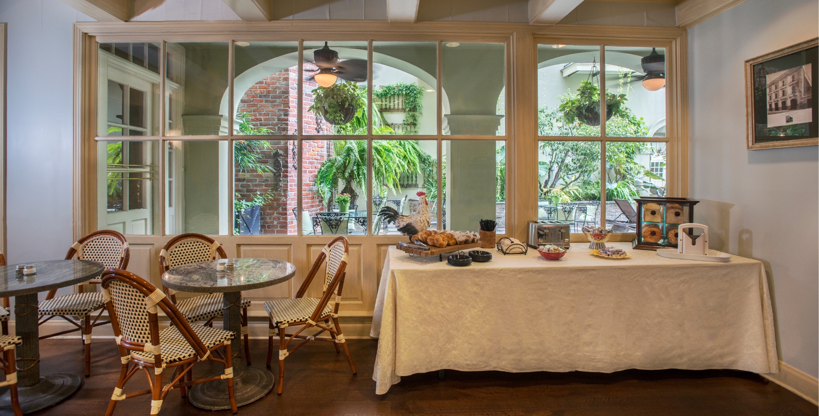Image of breakfast served at Latitude 29 Restaurant at Bienville House, 1835, Member of Historic Hotels of America, in New Orleans, Louisiana, Taste