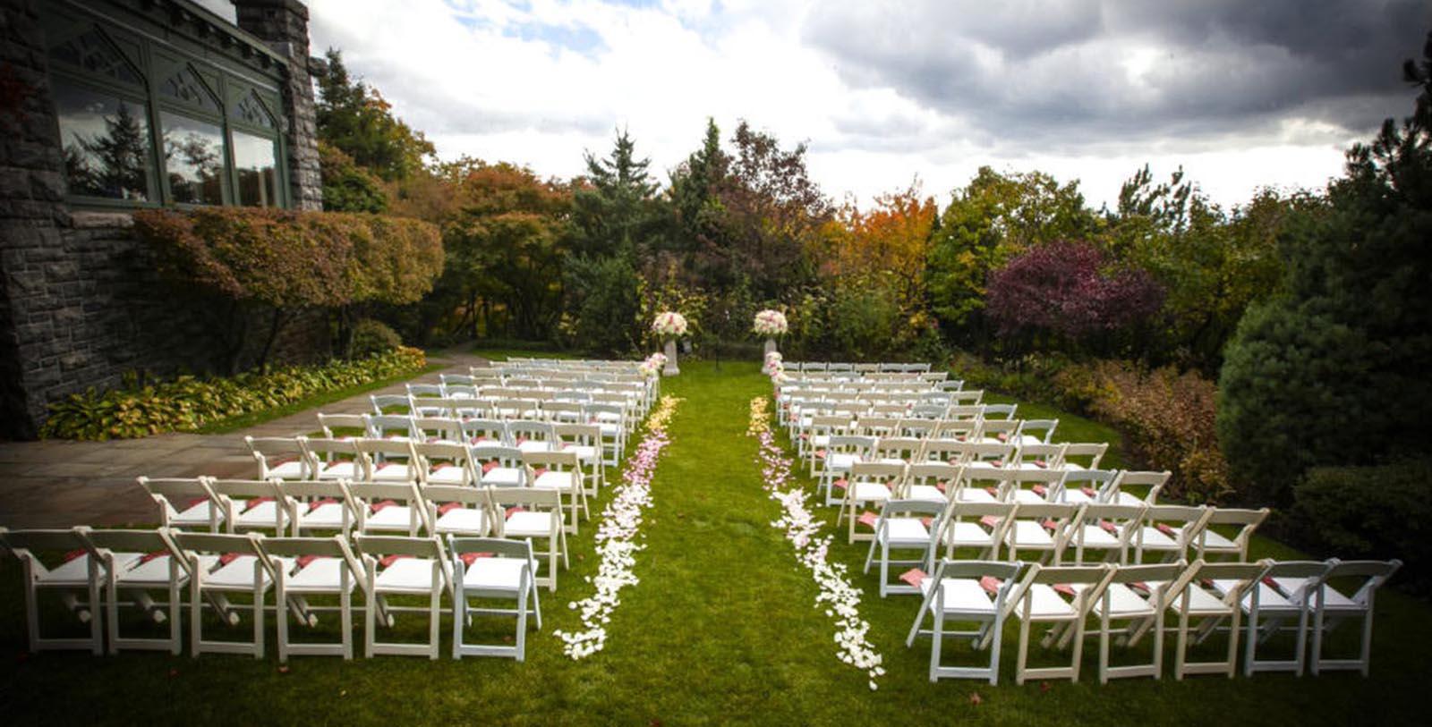 Image of wedding set up at Castle Hotel & Spa, 1897, Member of Historic Hotels of America, in Tarrytown, New York City, Experience