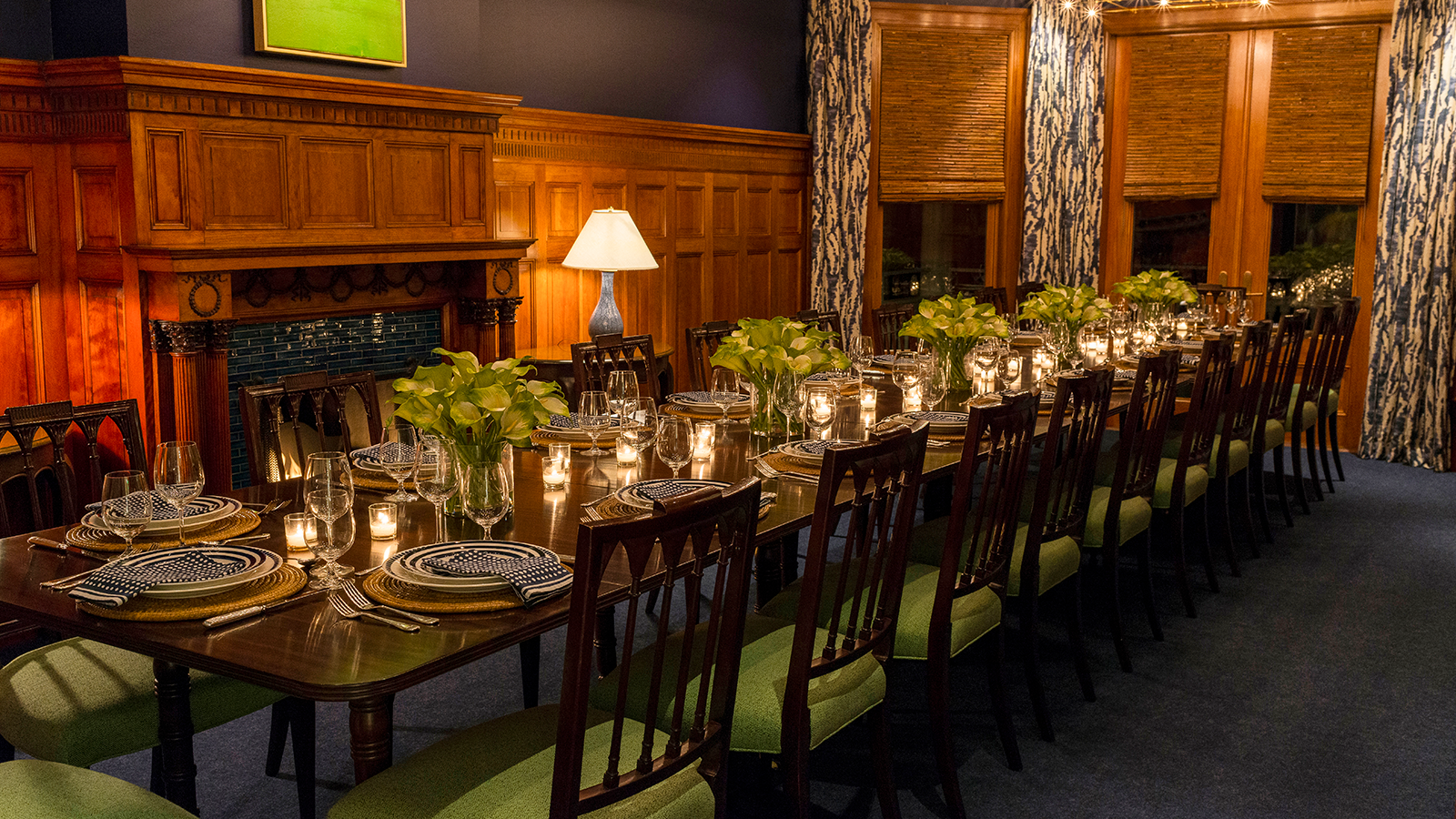 Image of Private Dining Room with a set table, the Inns of Aurora, Aurora, New York, Weddings