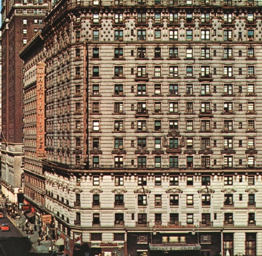 Historical Image of Exterior Aerial View, Martinique New York on Broadway, 1897, Member of Historic Hotels of America, in New York, New York.
