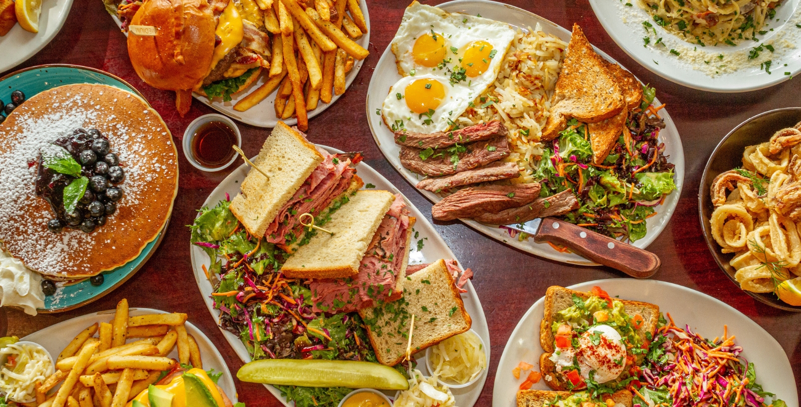 Taste farm-fresh comfort food, all-day breakfast, and an extensive plant-based menu at Carnegie Diner & Café.