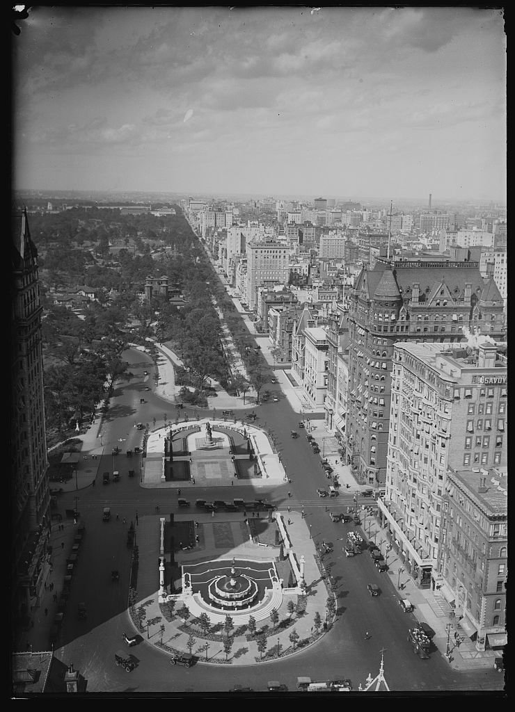 Historical Image of Exterior with Grand Army Plaza, The Plaza, 1907, Member of Historic Hotels of America, in New York, New York.