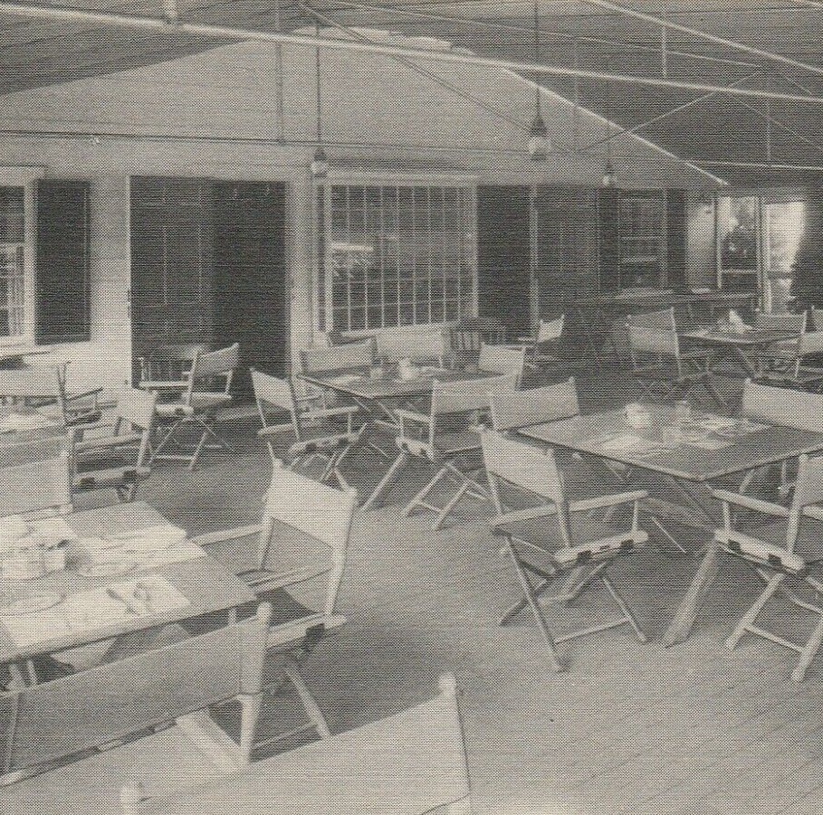 Historical Image of Deck Dining, Publick House Historic Inn, 1771, Member of Historic Hotels of America, in Sturbridge, Massachusetts.