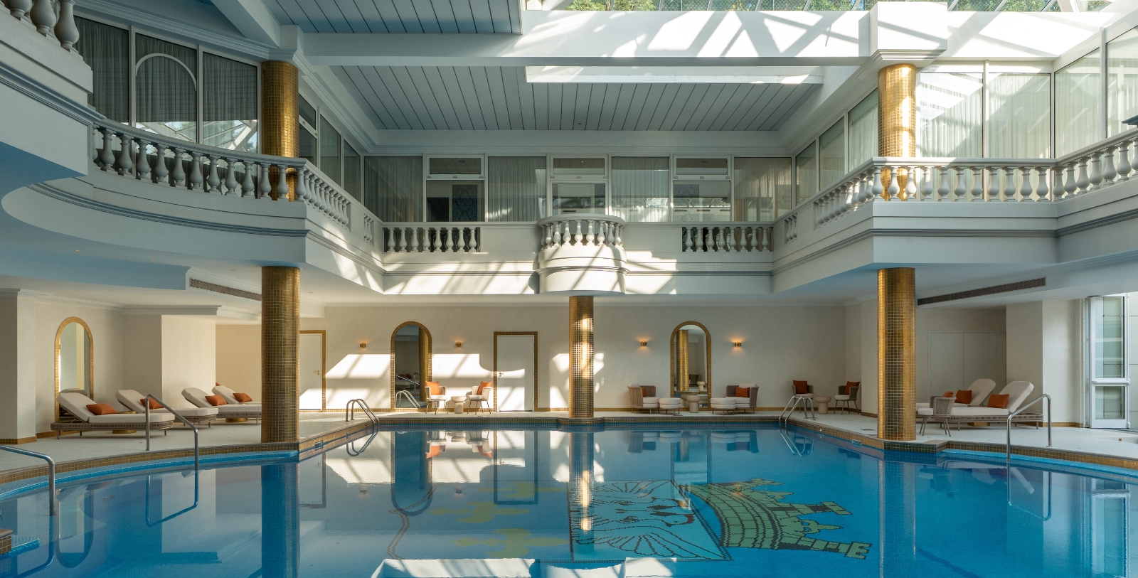 Image of swimming pool at Waldorf Astoria Versailles- Trianon Palace, 1910, a Member of Historic Hotels Worldwide in Versailles, France.