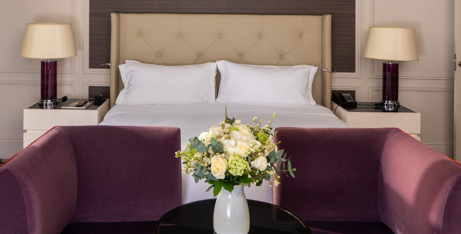 Image of the Palace 5-Star King Deluxe Garden View Room at Waldorf Astoria Versailles- Trianon Palace, 1910, a Member of Historic Hotels Worldwide in Versailles, France.