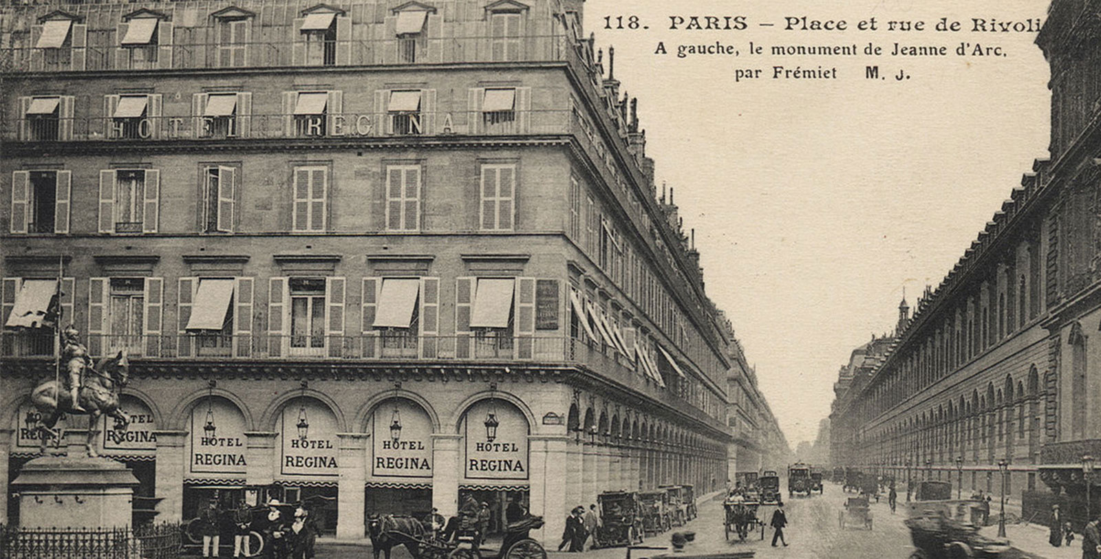 Historic Image of Hotel Exterior, Hotel Regina Louvre, 1900, Member of Historic Hotels Worldwide, Paris, France, History