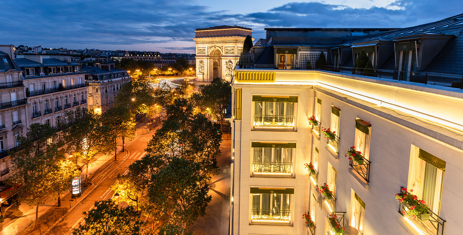 Stroll down the nearby Champs Elysées and admire the Parisian skyline from your hotel window.