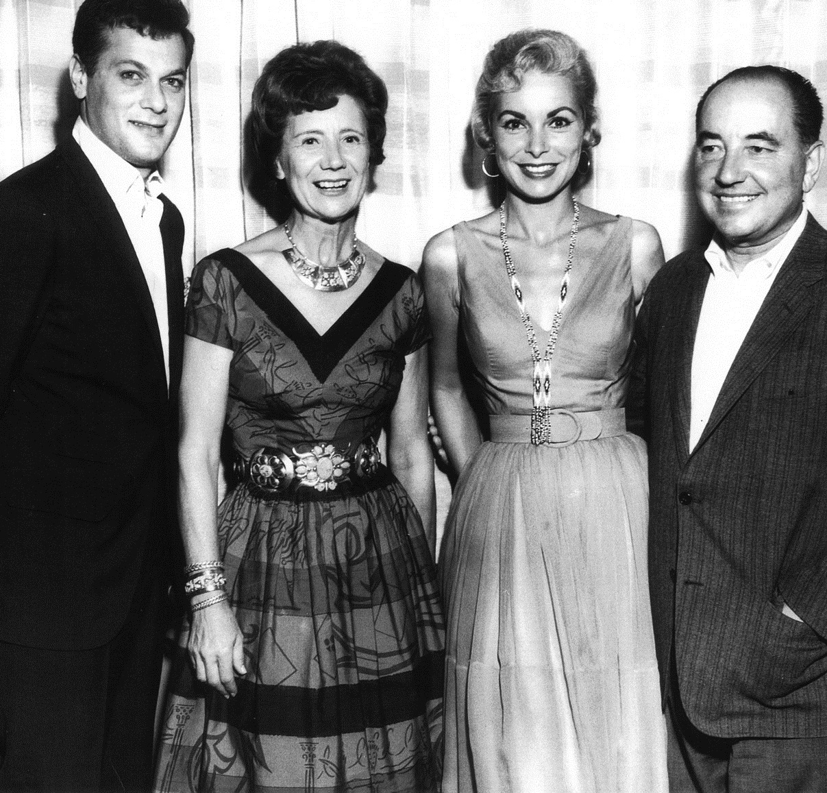 Historical Image of Tony Curtis, Janet Leigh and The Foehls at the Hotel Valley Ho, 1956, Member of Historic Hotels of America, in Scottsdale, Arizona.
