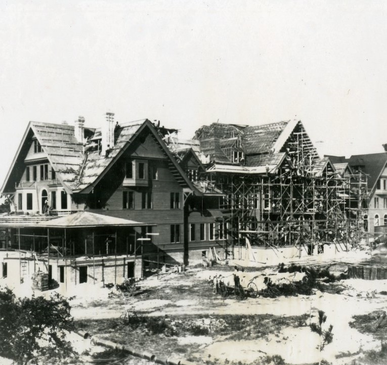 Historical Image of Construction Work of Belleview Inn, 1897, Member of Historic Hotels of America, in Belleair, Florida.