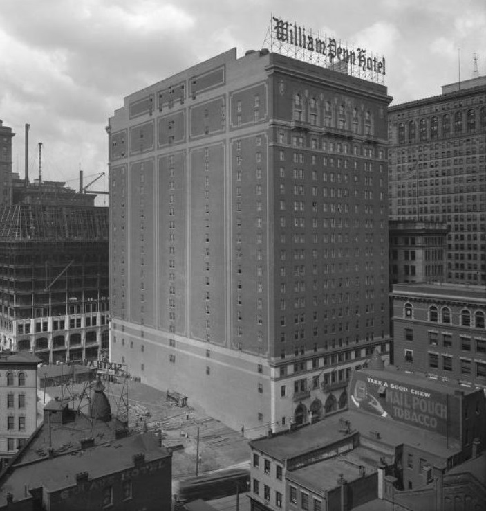Historical Image of Exterior, Omni William Penn, 1916, Member of Historic Hotels of America, in Pittsburgh, Pennsylvania.