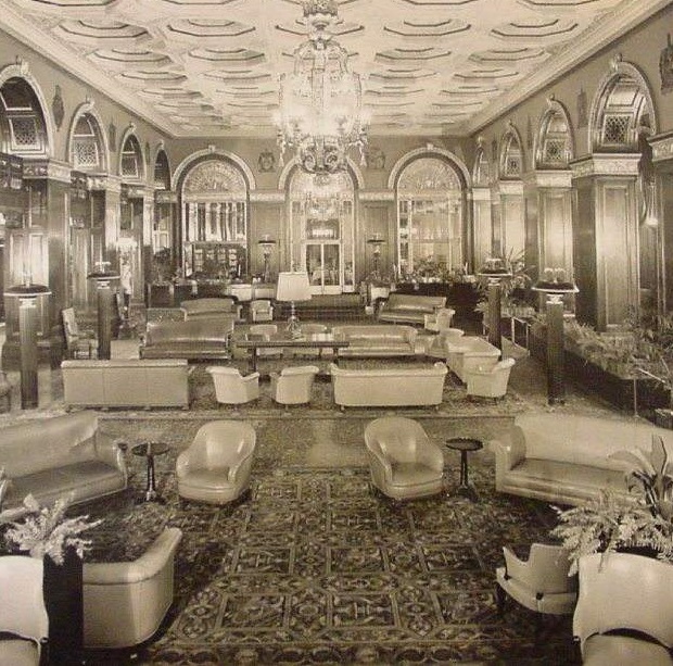 Historical Image of Lobby Circa 1930s, Omni William Penn, 1916, Member of Historic Hotels of America, in Pittsburgh, Pennsylvania.