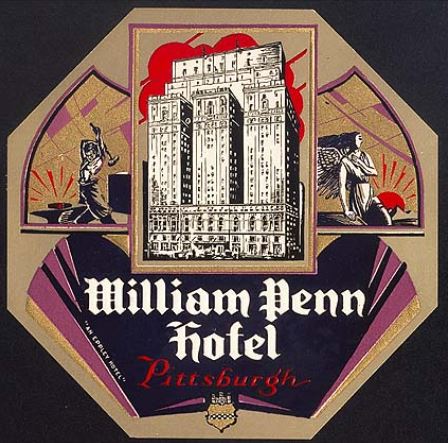 Historical Image of Luggage Tag, Omni William Penn, 1916, Member of Historic Hotels of America, in Pittsburgh, Pennsylvania.