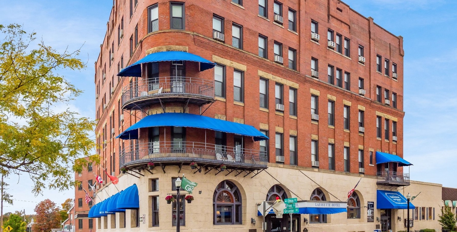 Image of Hotel Exterior of The Hotel Lafayette, 1892, a Member of Historic Hotels of America in Marietta, Ohio.