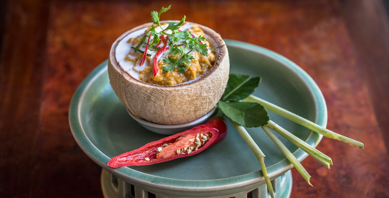 Taste Amok Bangkok, the national dish of Cambodia, at Restaurant Le Royal.