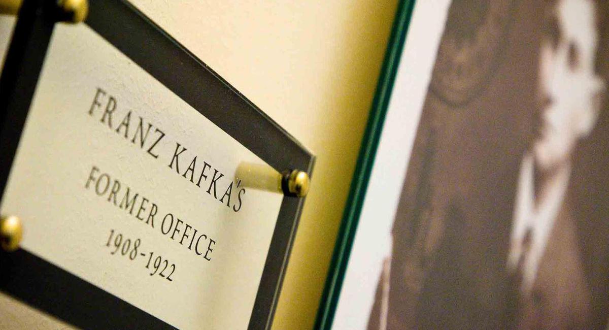 Image of Plaque for Franz Kafka's Former Office, Hotel Century Old Town Prague - MGallery by Sofitel, 1894, Member of Historic Hotels Worldwide, in Prague, Czech Republic.