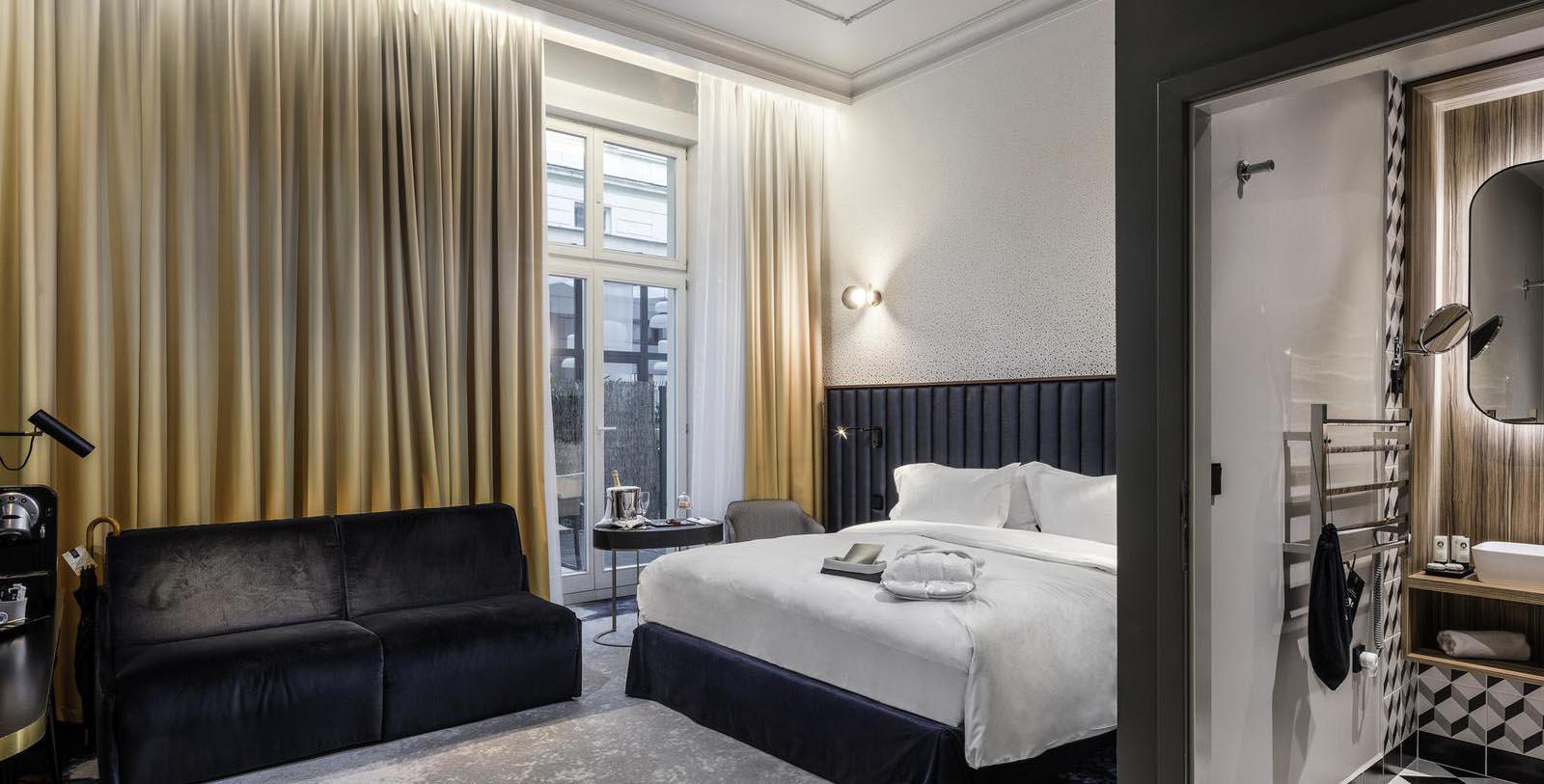 Image of Guestroom, Hotel Century Old Town Prague - MGallery by Sofitel, 1894, Member of Historic Hotels Worldwide, in Prague, Czech Republic, Accommodations