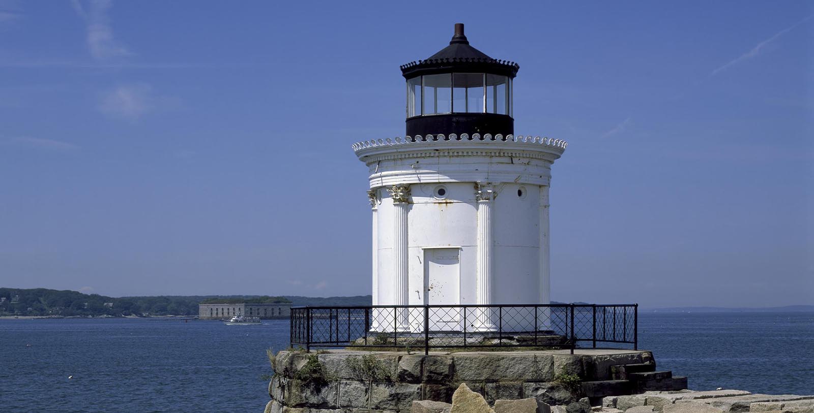 Explore tiny lighthouses, such as the 20 ft. tall Bug Light, shown here, or Great Diamond Island's 6 ft. Echo Point Lighthouse, the smallest lighthouse registered with the U.S. Coast Guard.