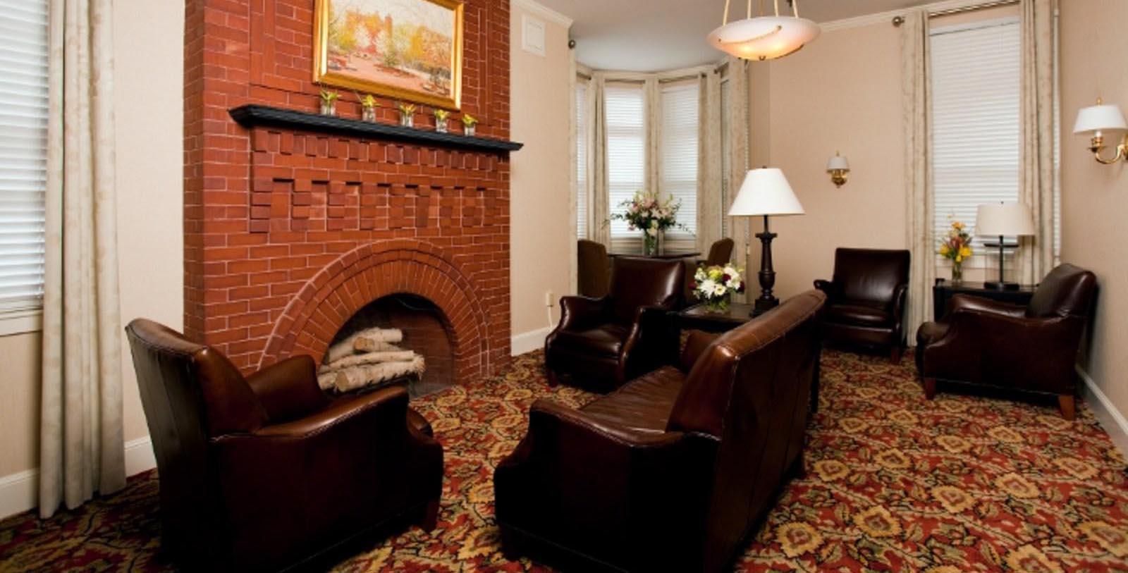 Image of Seating Area with Fireplace Portland Regency Hotel & Spa, 1895, Member of Historic Hotels of America, in Portland, Maine, Discover